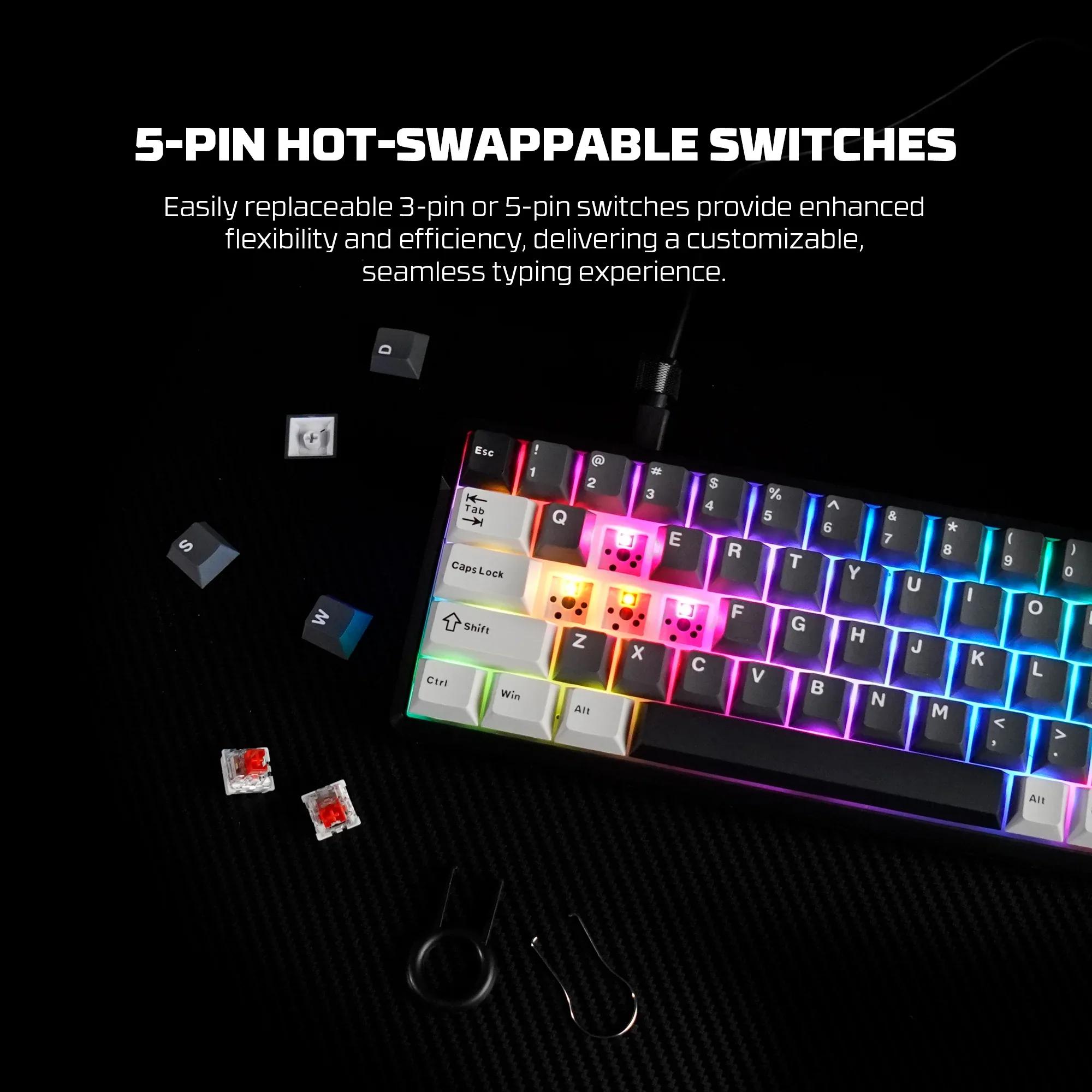 Fantech MK919 ATOM PRO66 Mechanical Keyboard Black - Image 7