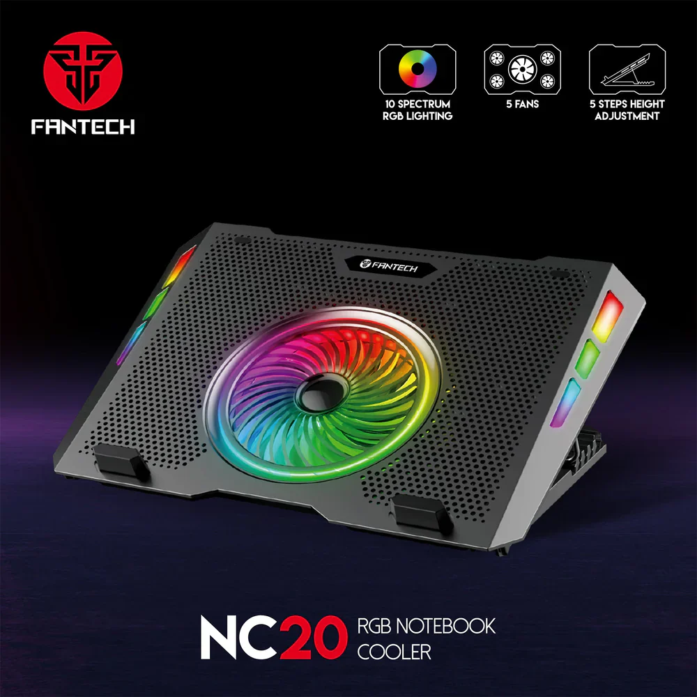 Fantech NC20 RGB Laptop Stand Cooling Pad - Image 2