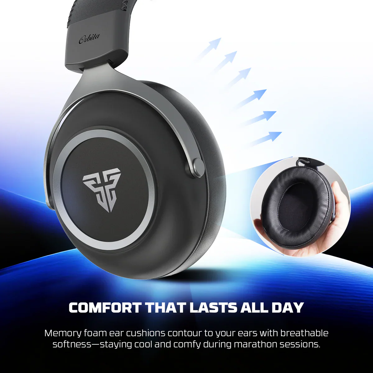 FANTECH ORBITA WHG07 WIRELESS TRI MODE BLACK GAMING HEADSET - Image 4