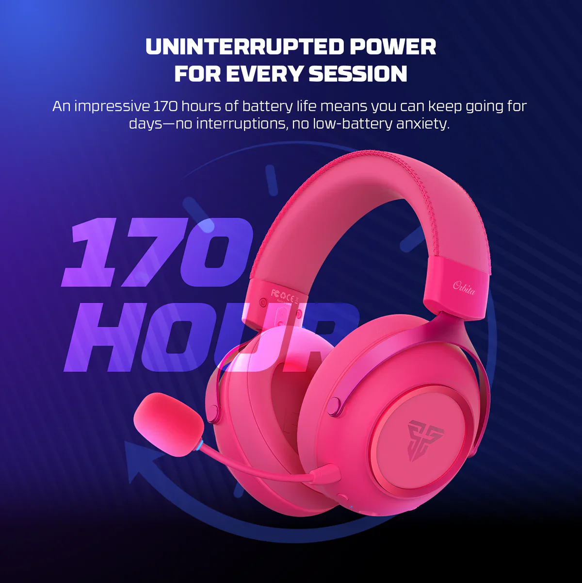 FANTECH ORBITA WHG07 WIRELESS TRI MODE PINK GAMING HEADSET - Image 4
