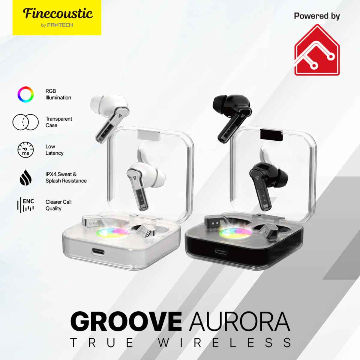 Fantech TWS TX3 GROOVE AURORA RGB Earbuds - Image 4