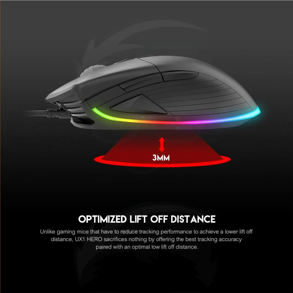 Fantech UX1 Hero Ultimate Macro RGB Gaming Mouse - Black - Image 2
