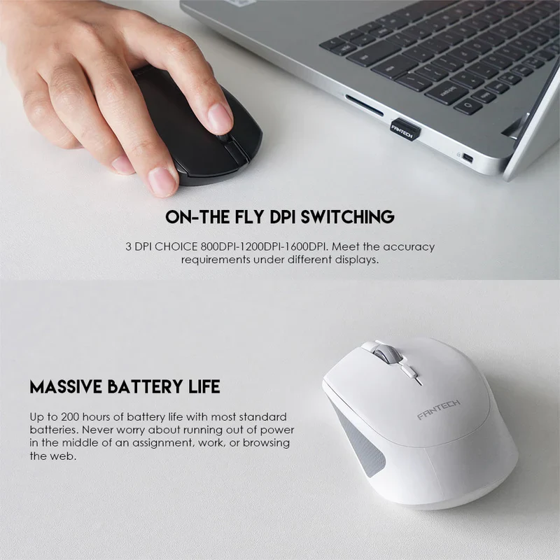 Fantech W190 Dual Mode Wireless Office Mouse - Image 5