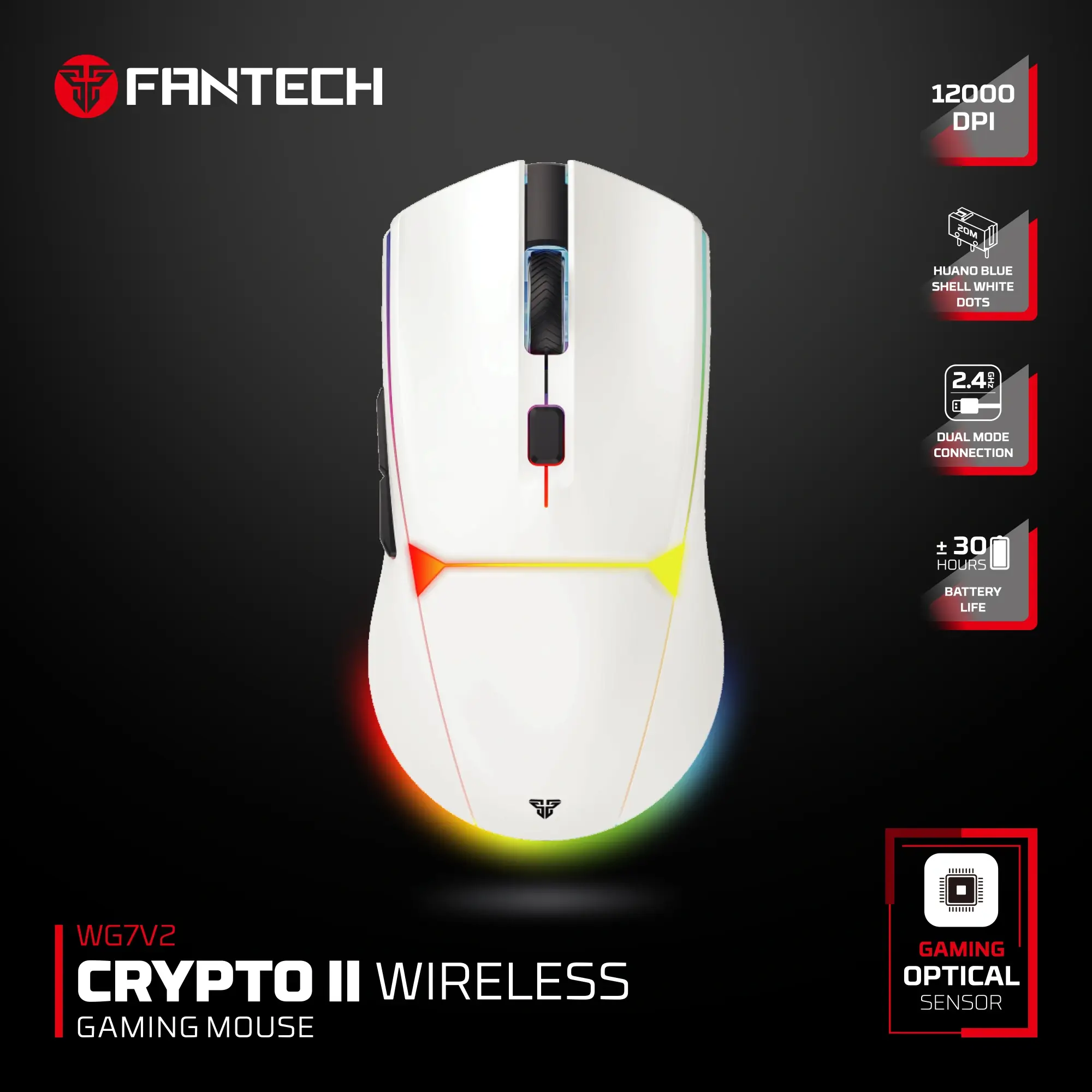 FANTECH WG7V2 CRYPTO II WIRELESS GAMING MOUSE - Image 5