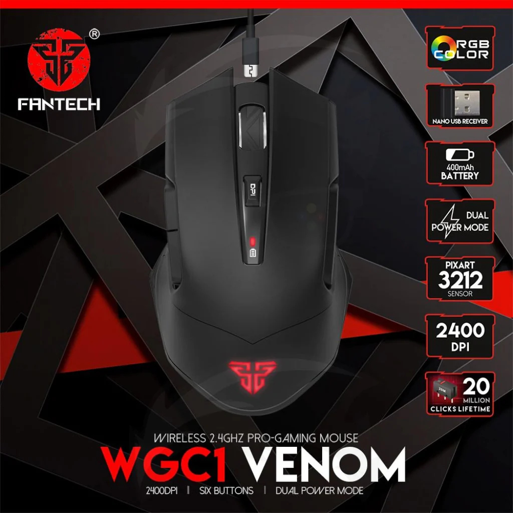 FANTECH WGC1 VENOM WIRELESS GAMING MOUSE