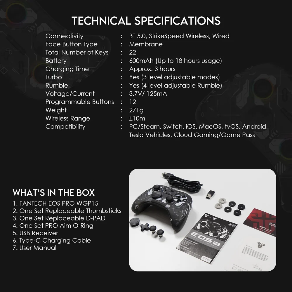 Fantech WGP15 Epsilon Eos Pro Wireless Gaming Controller - Epsilon - Image 3
