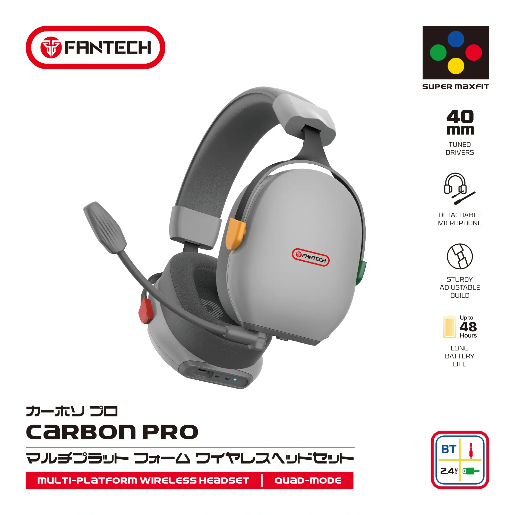 FANTECH WHG06 CARBON PRO WIRELESS GAMING HEADSET - Image 2