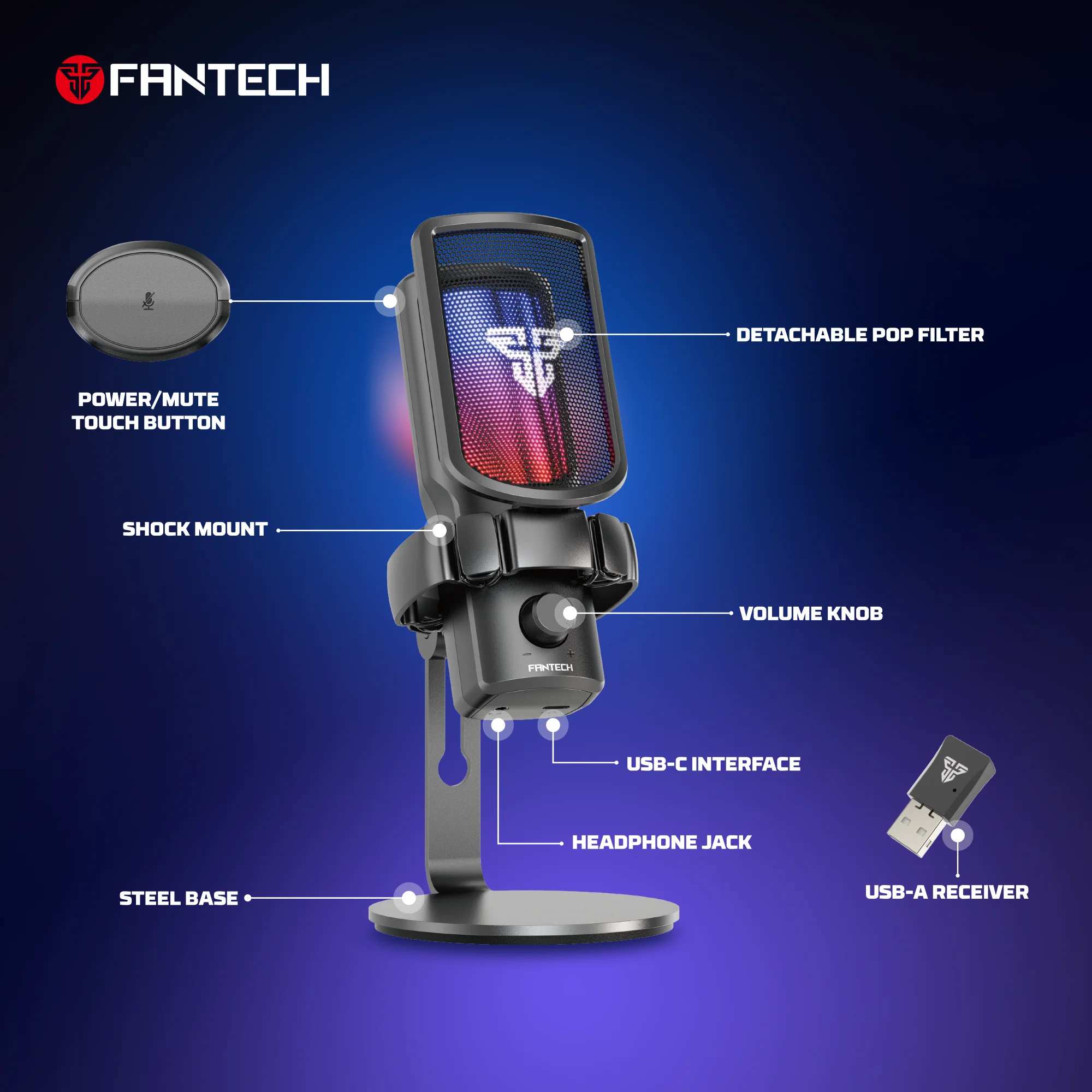FANTECH WMCX01 LEVIOSA WAVE WIRELESS MICROPHONE - Image 7