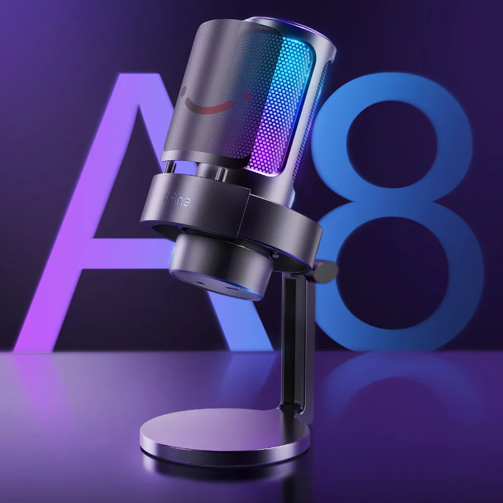 Fifine Ampligame A8 Usb Mic With Controllable Rgb, Live Monitoring - Image 8