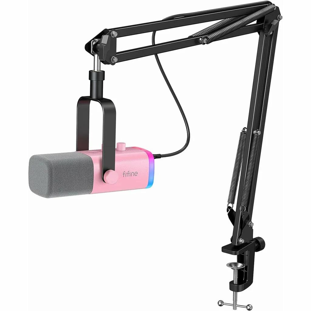 Fifine Ampligame AM8 RGB USB, XLR Dynamic Mic With Touch-mute - Image 4
