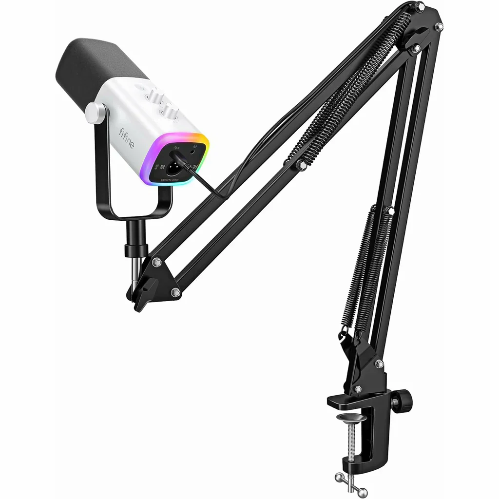 Fifine Ampligame AM8 RGB USB, XLR Dynamic Mic With Touch-mute - Image 8