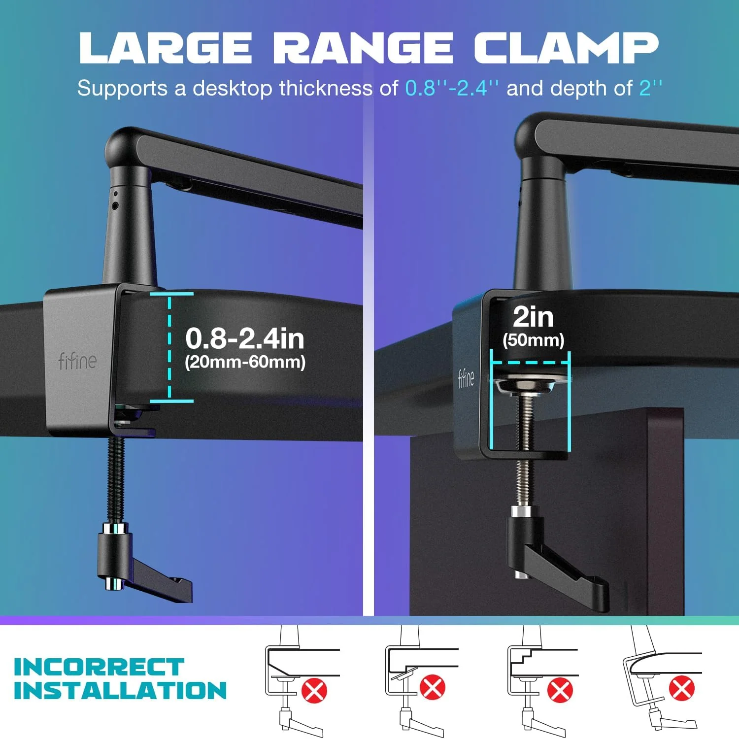 FIFINE BM88 PREMIUM BOOM ARM STAND BLACK - Image 2