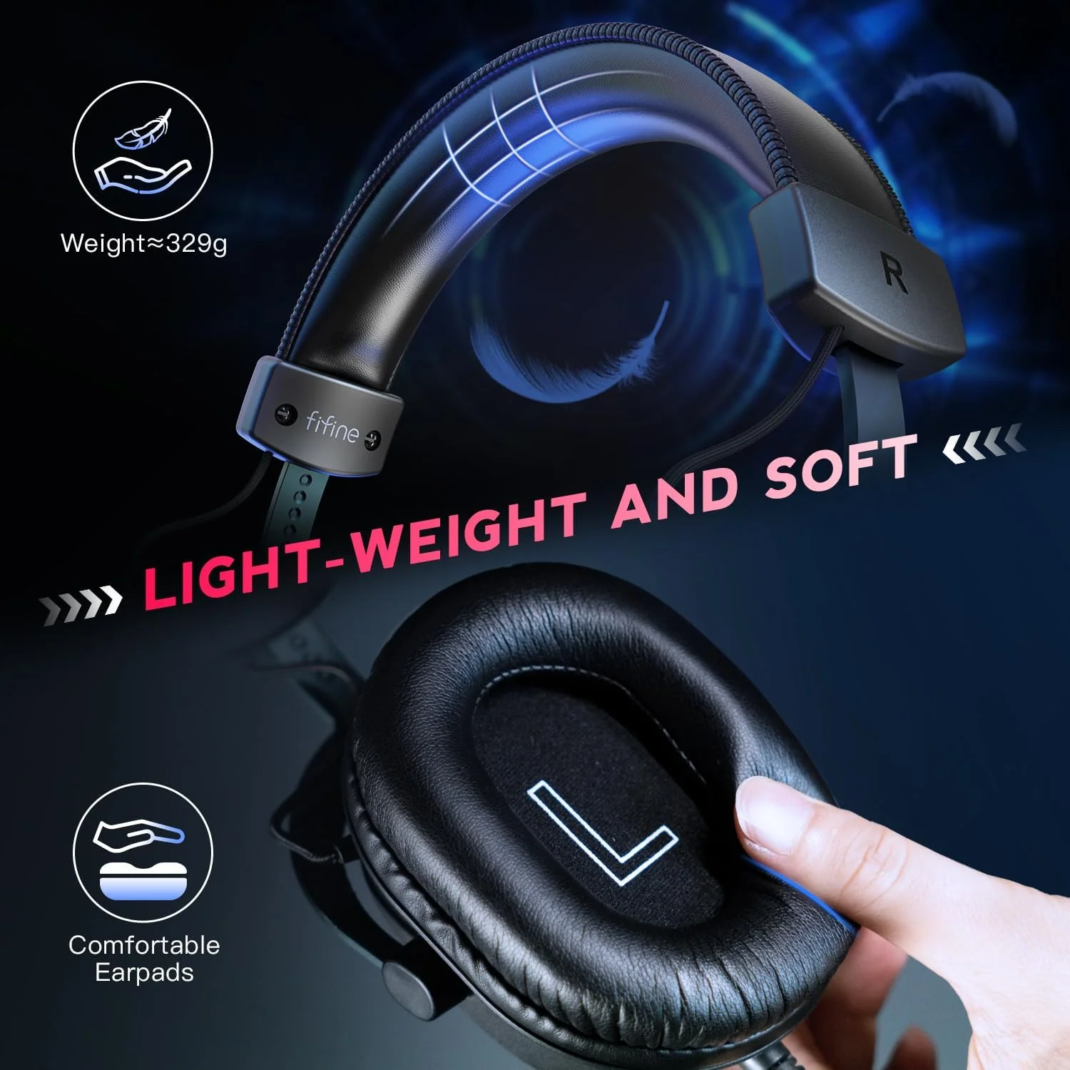 FIFINE H9 GAMING HEADSET BLACK - Image 4