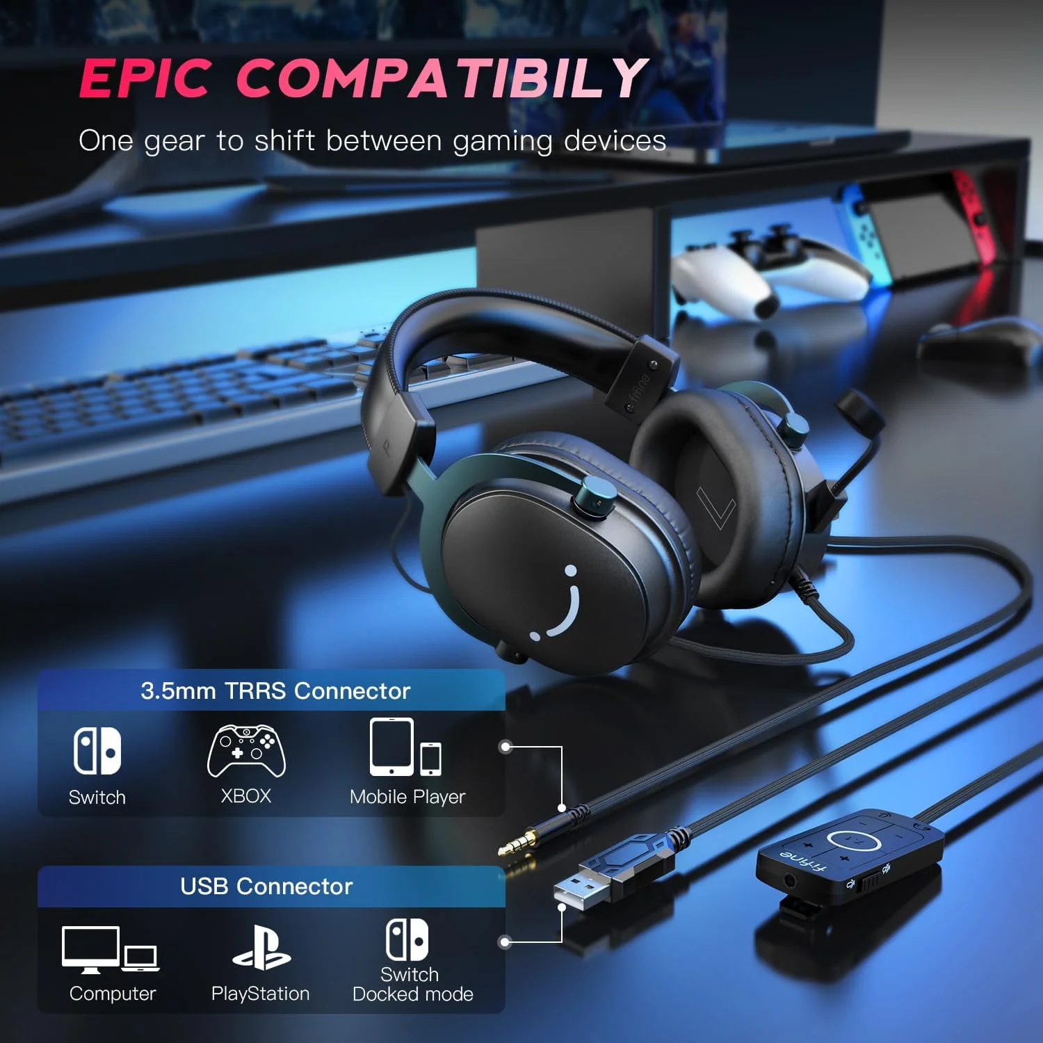 FIFINE H9 GAMING HEADSET BLACK - Image 6