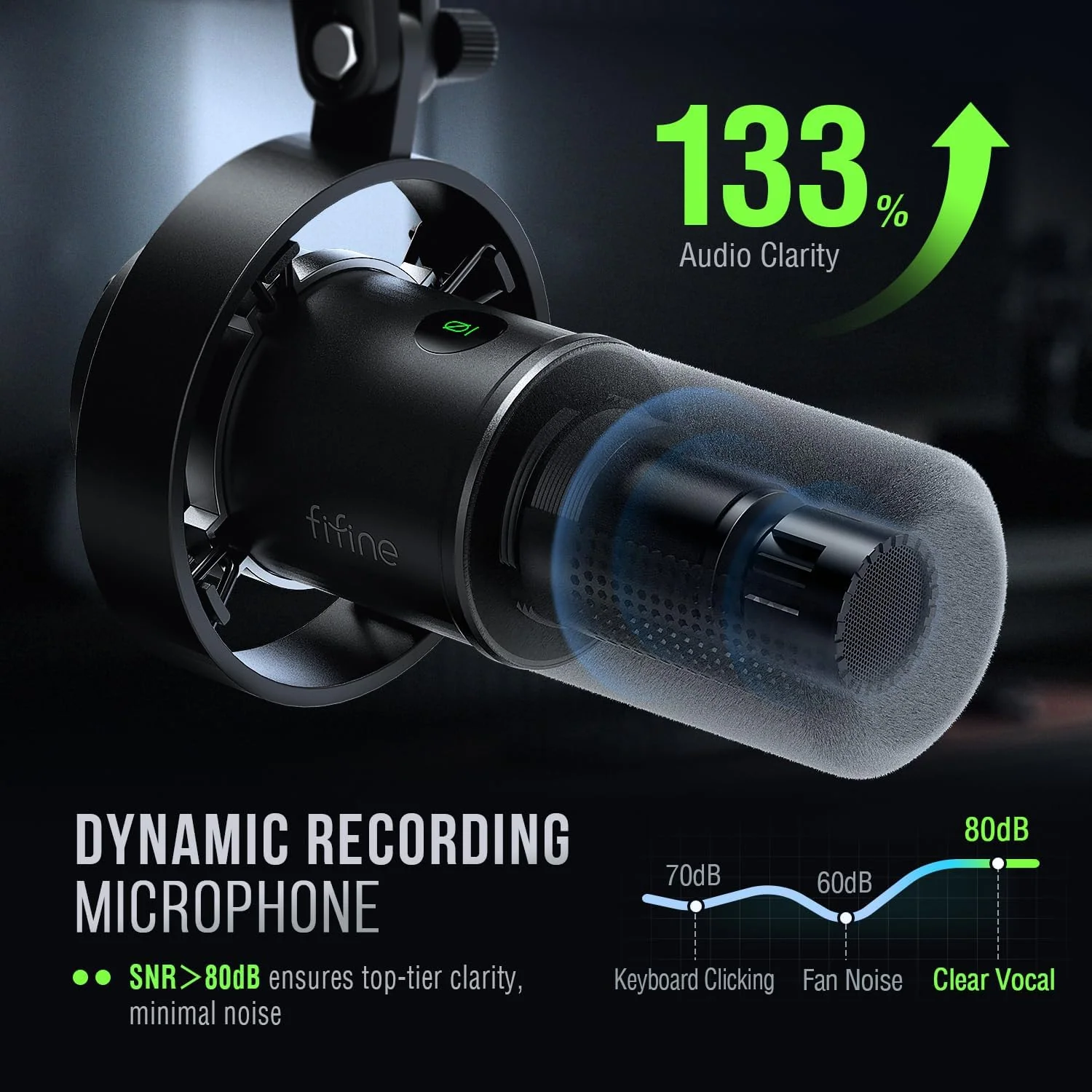 FIFINE K688 XLR USB DYNAMIC PODCAST MICROPHONE - Image 7