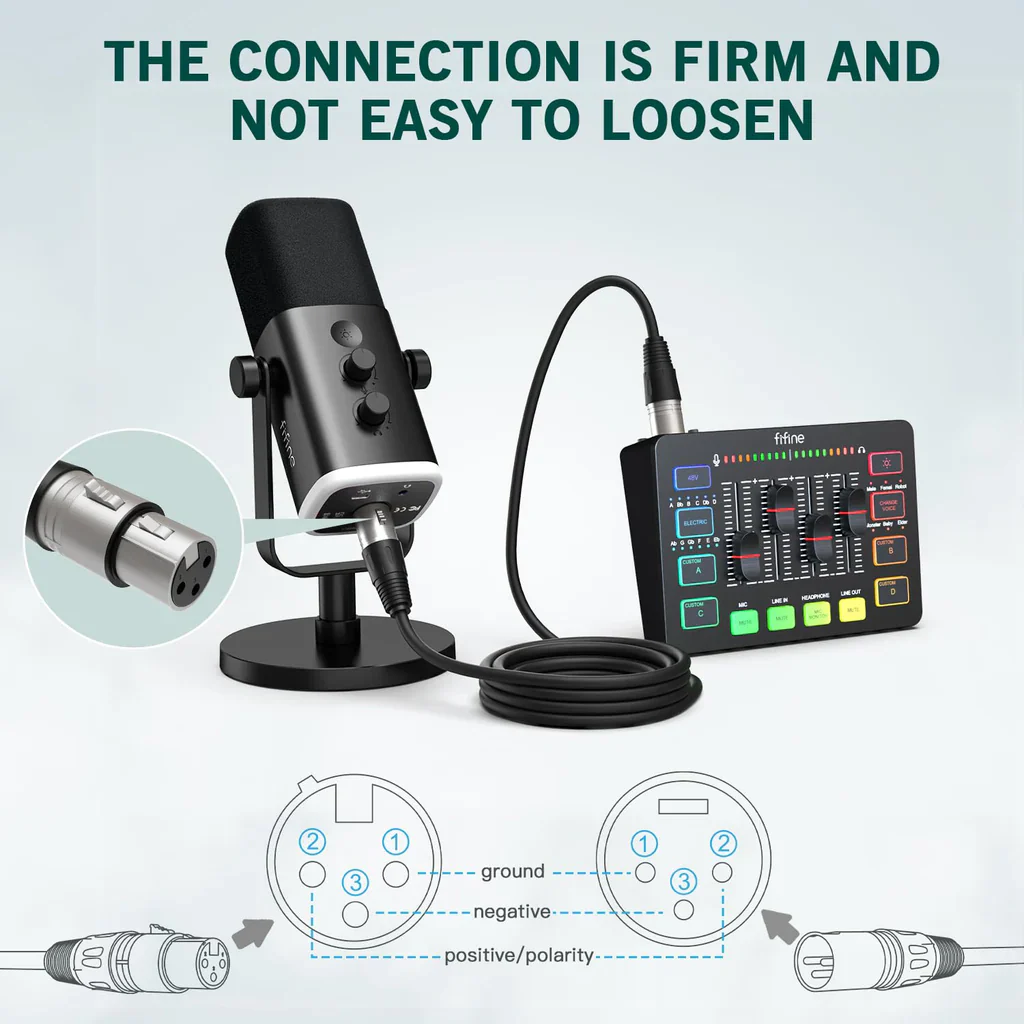 Fifine L9 XLR Cable With 10 Feet Length For Connecting Any XLR Mics  - Image 3