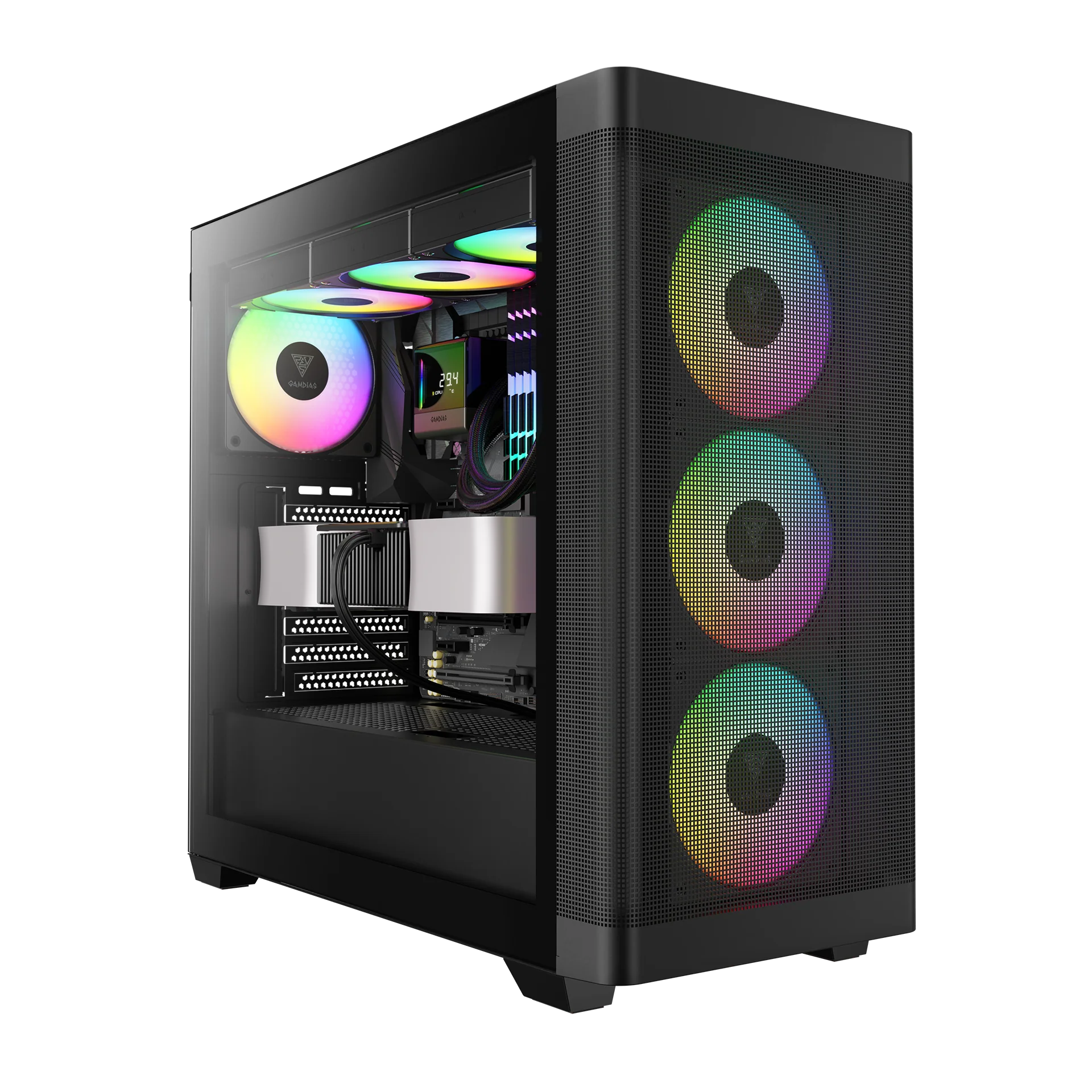 GAMDIAS ATHENA M3 ARGB Mid Tower Gaming Case - Black