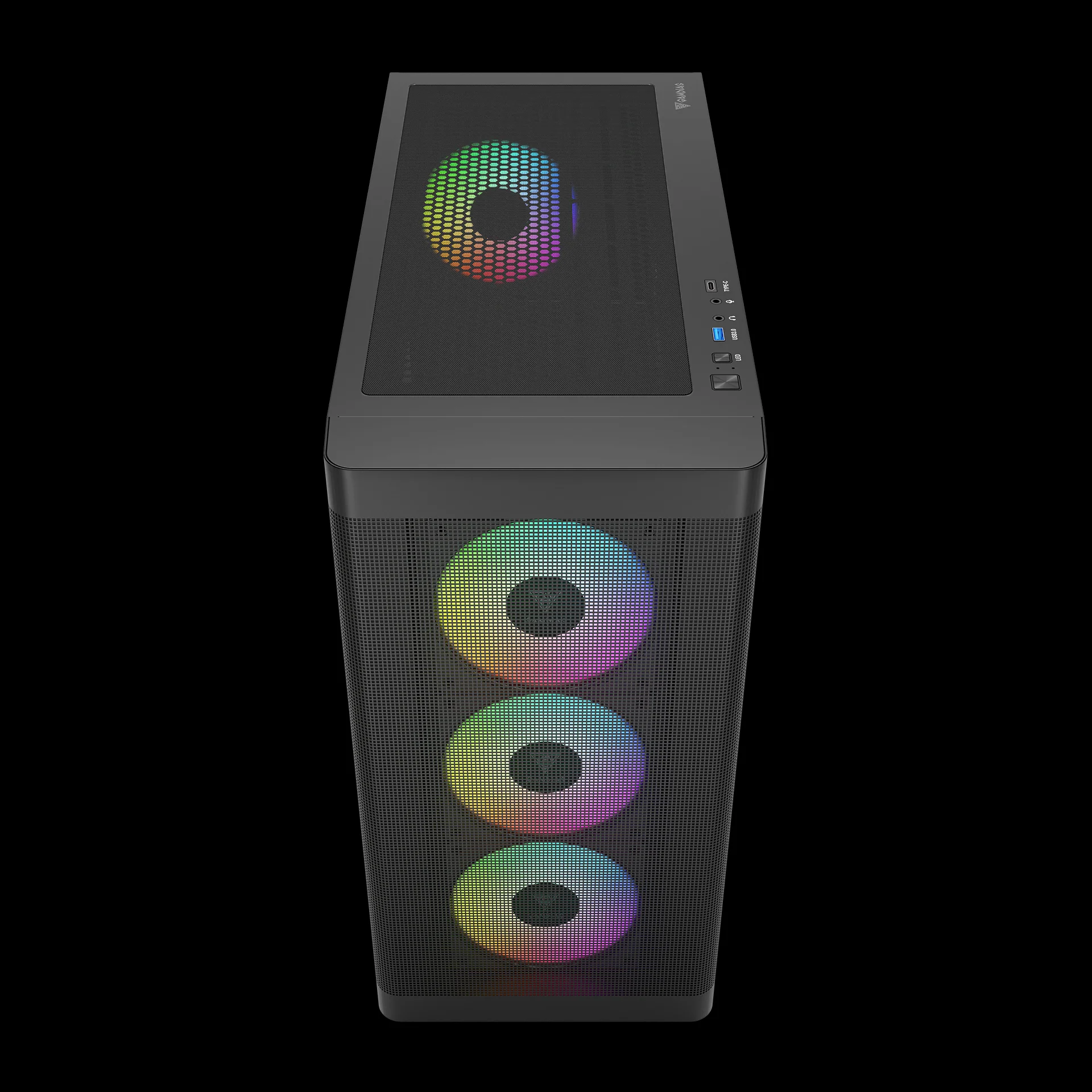 GAMDIAS ATHENA M3 ARGB Mid Tower Gaming Case - Black - Image 6