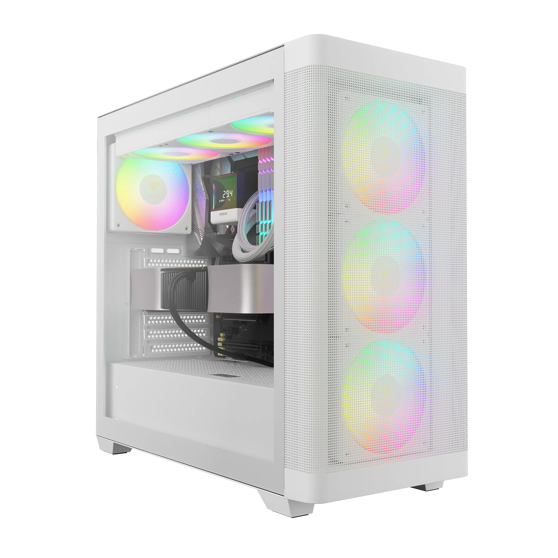 GAMDIAS ATHENA M3 ARGB Mid Tower Gaming Case - White