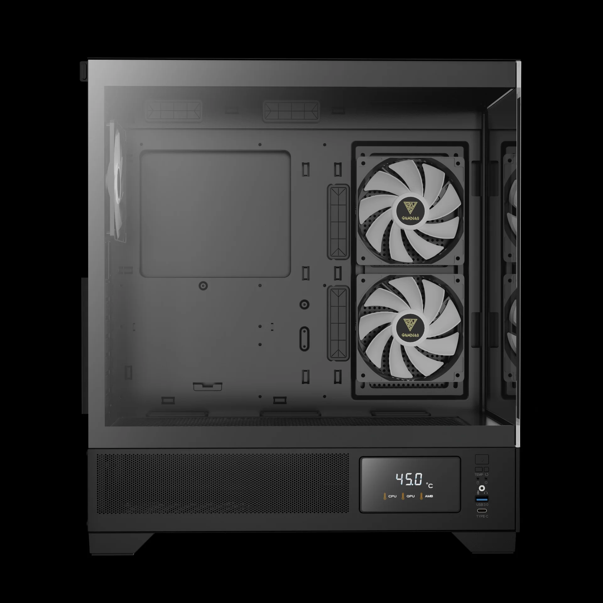 GAMDIAS ATLAS M1 ARGB Mid Tower Gaming Case - Black - Image 6
