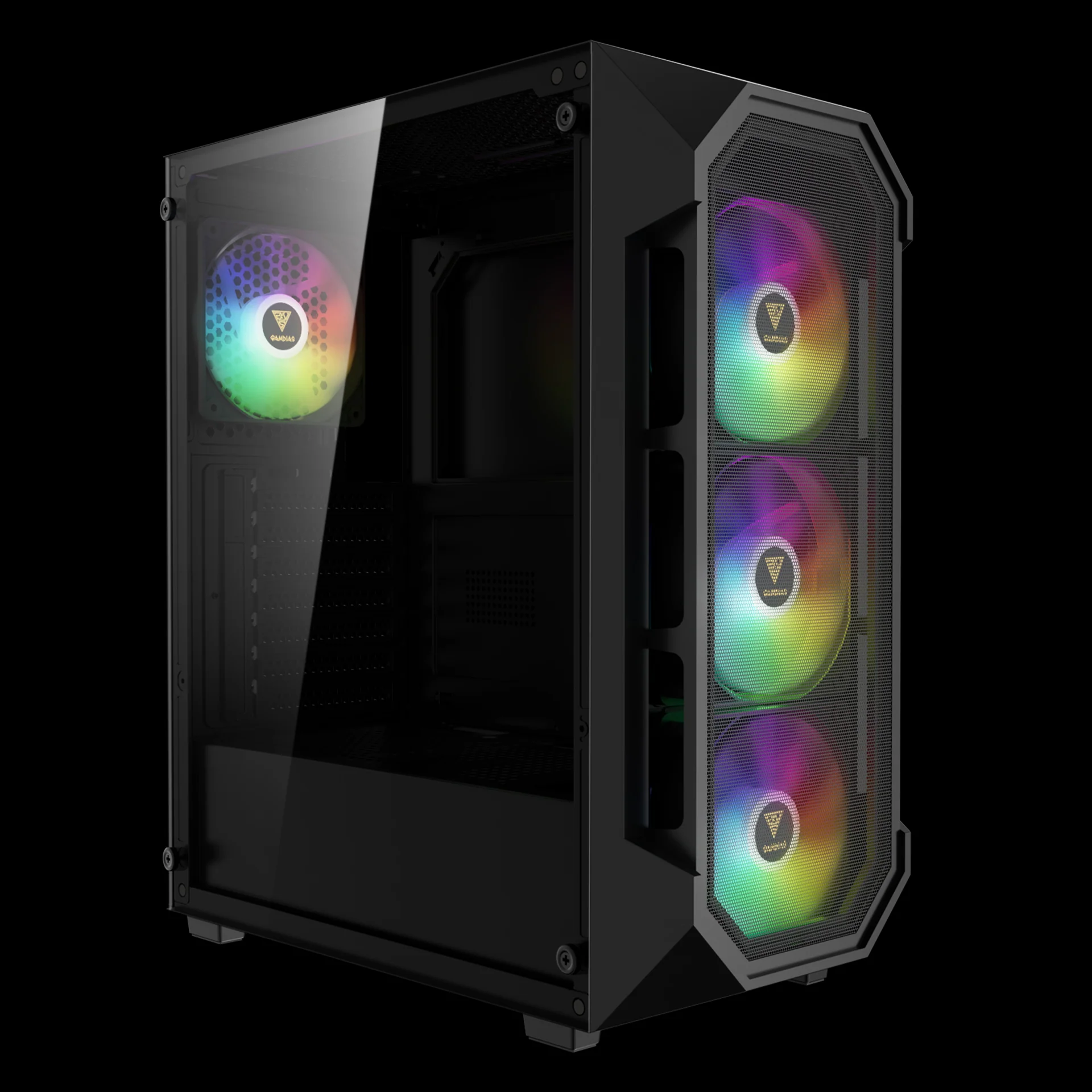 GAMDIAS AURA GC1 ELITE ARGB Mid Tower Gaming Case - Black - Image 2