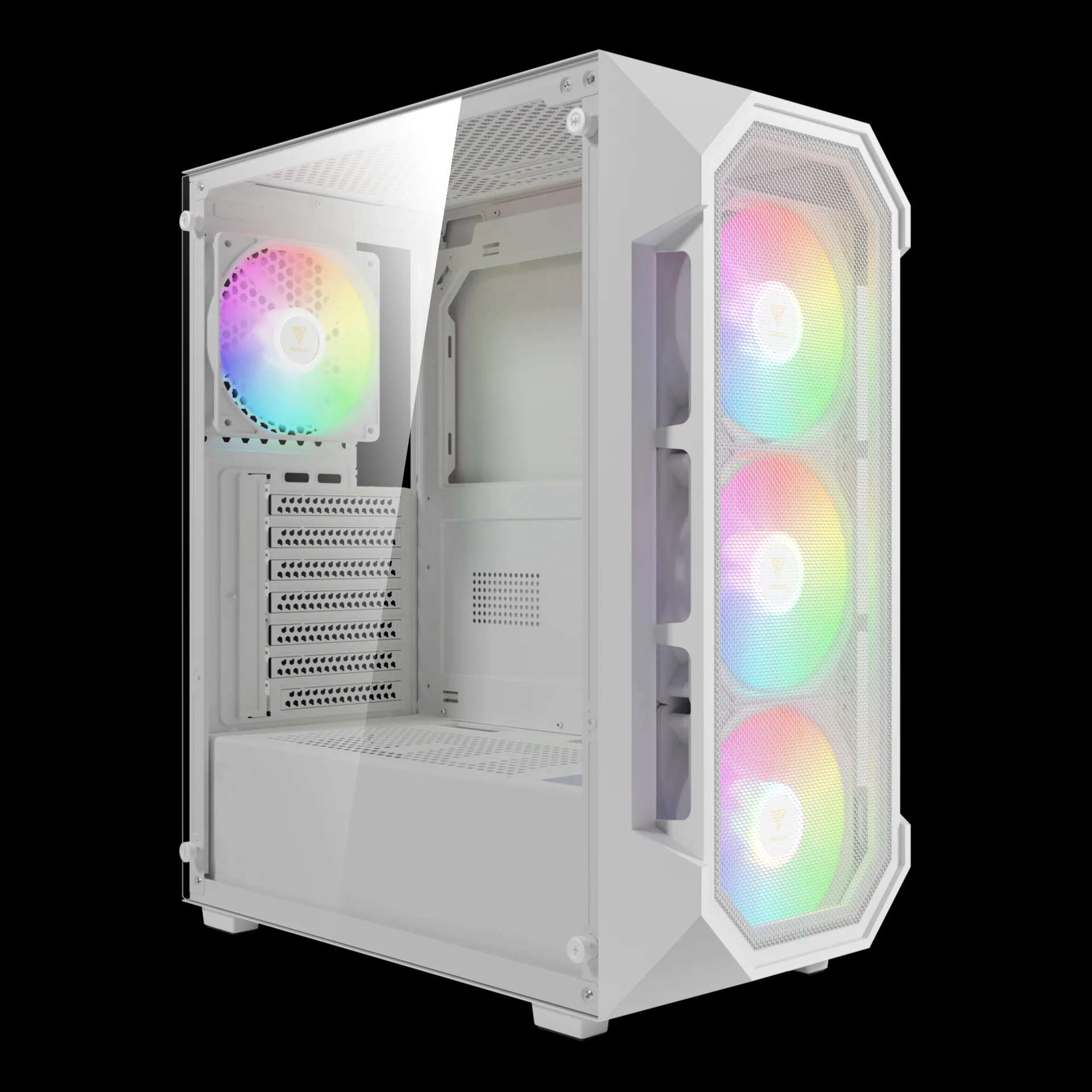 GAMDIAS AURA GC1 ELITE ARGB Mid Tower Gaming Case - White - Image 2