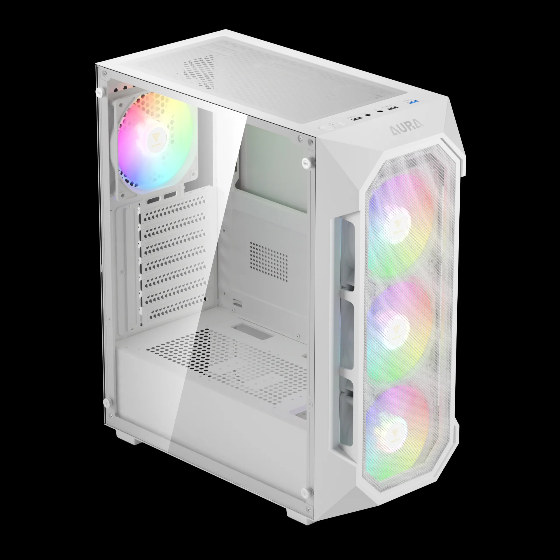 GAMDIAS AURA GC1 ELITE ARGB Mid Tower Gaming Case - White - Image 4