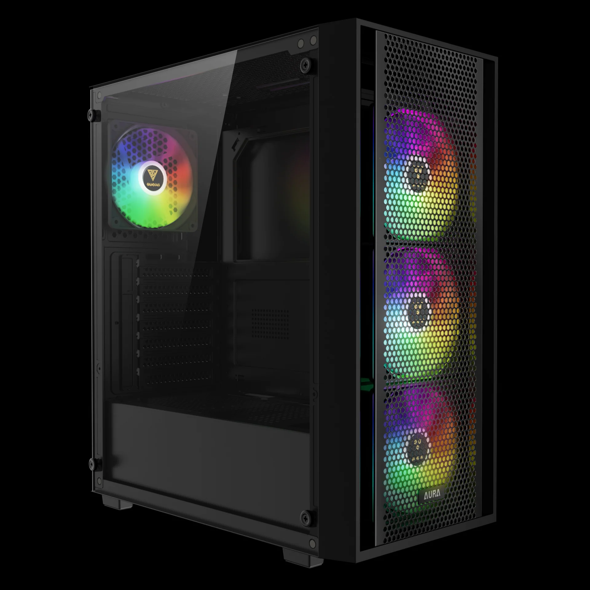GAMDIAS AURA GC2 ELITE ARGB Mid Tower Gaming Case - Black - Image 2