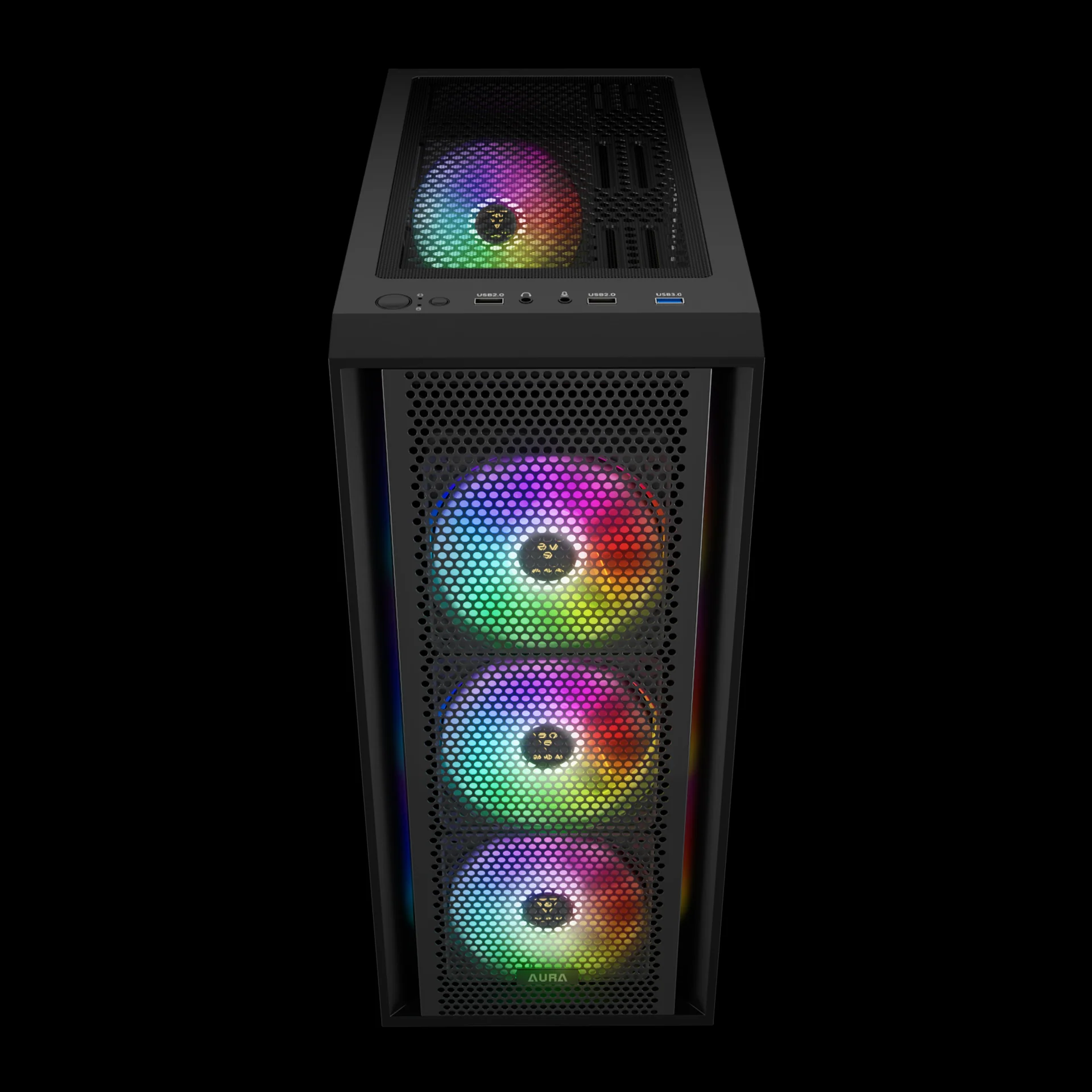 GAMDIAS AURA GC2 ELITE ARGB Mid Tower Gaming Case - Black - Image 3