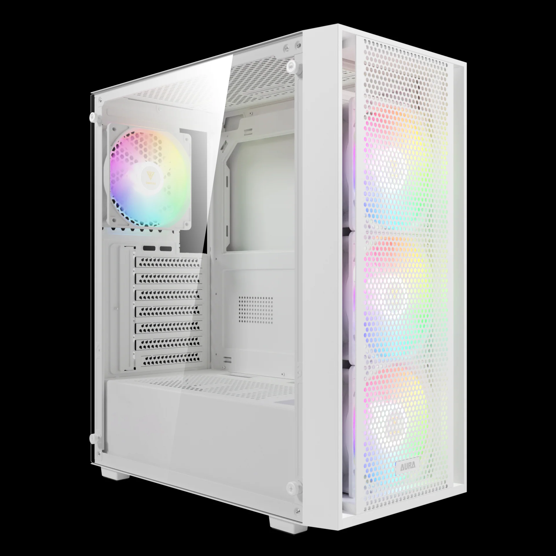 GAMDIAS AURA GC2 ELITE ARGB Mid Tower Gaming Case - White - Image 2