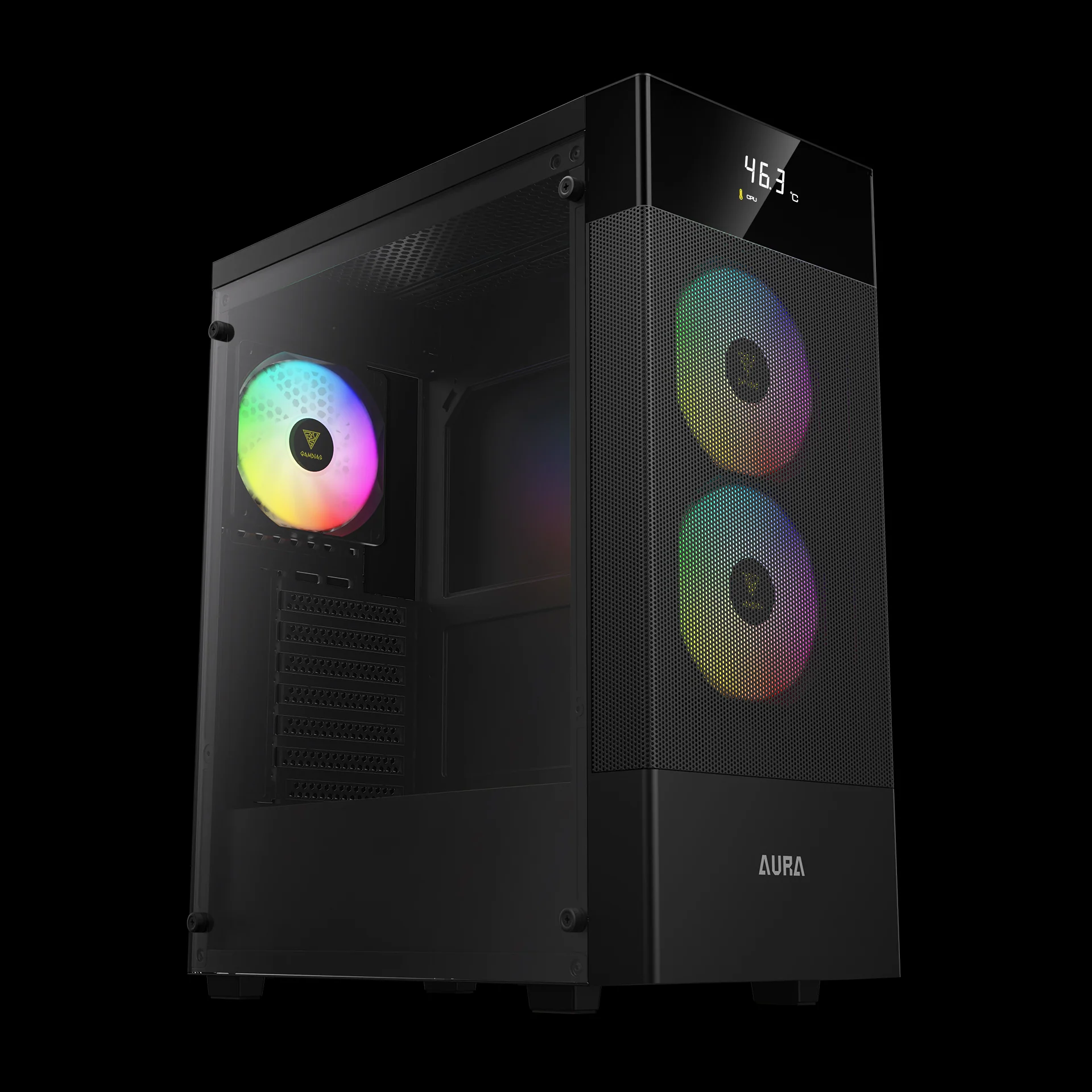 GAMDIAS AURA GC5 ELITE ARGB Mid Tower Gaming Case - Black - Image 2