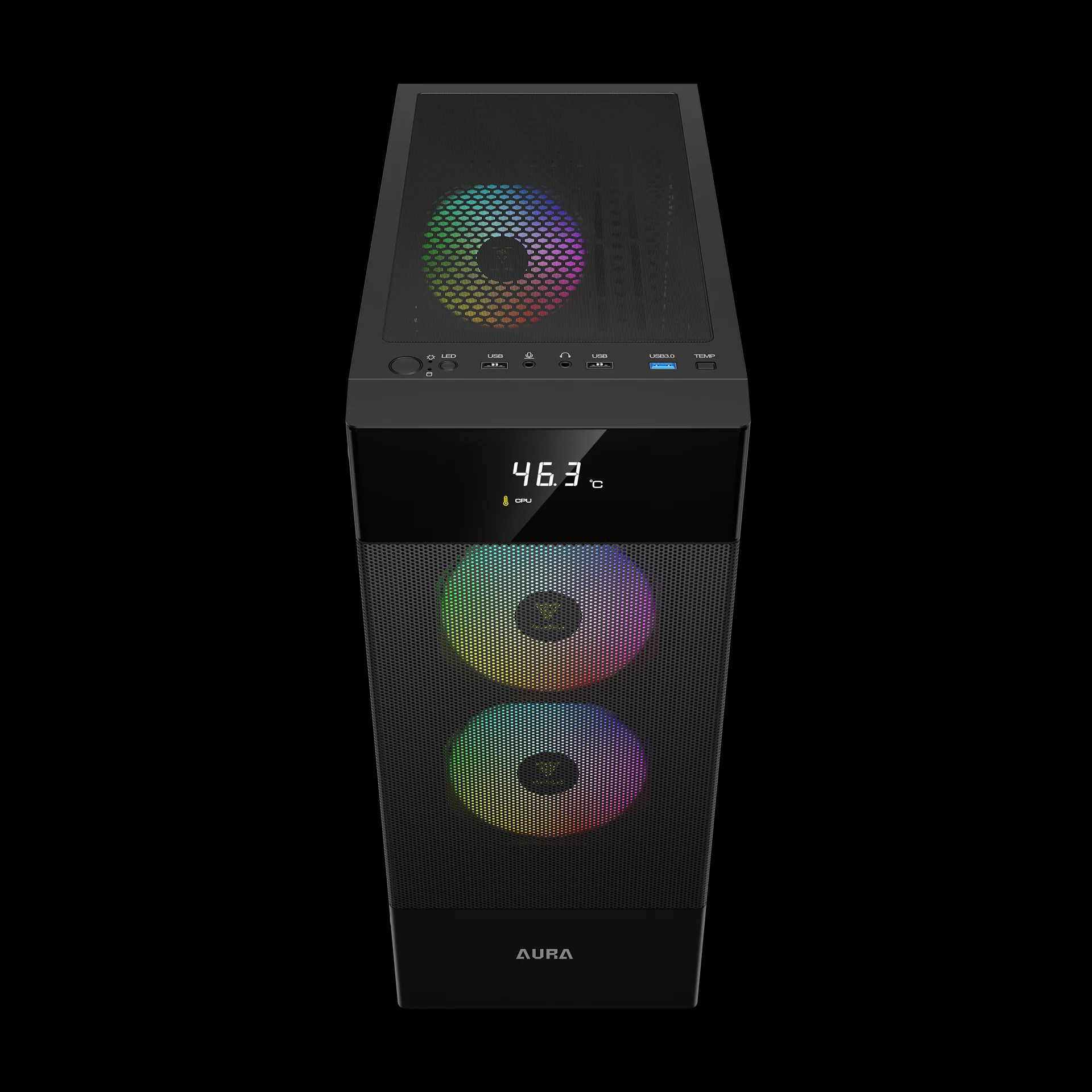 GAMDIAS AURA GC5 ELITE ARGB Mid Tower Gaming Case - Black - Image 4