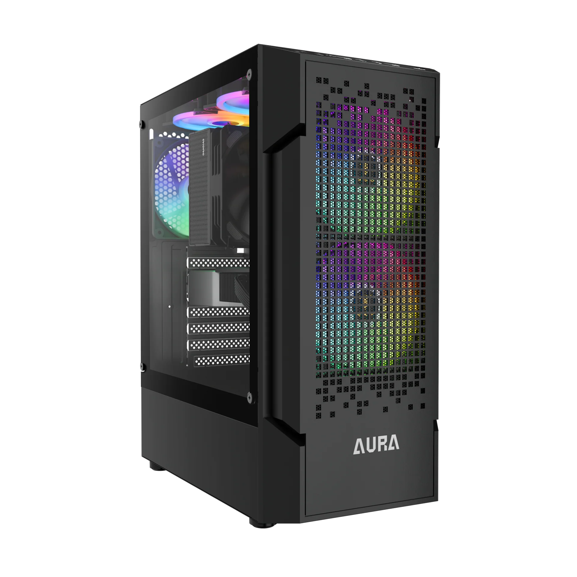 GAMDIAS AURA GC7 ARGB Mid Tower Gaming Case - Black