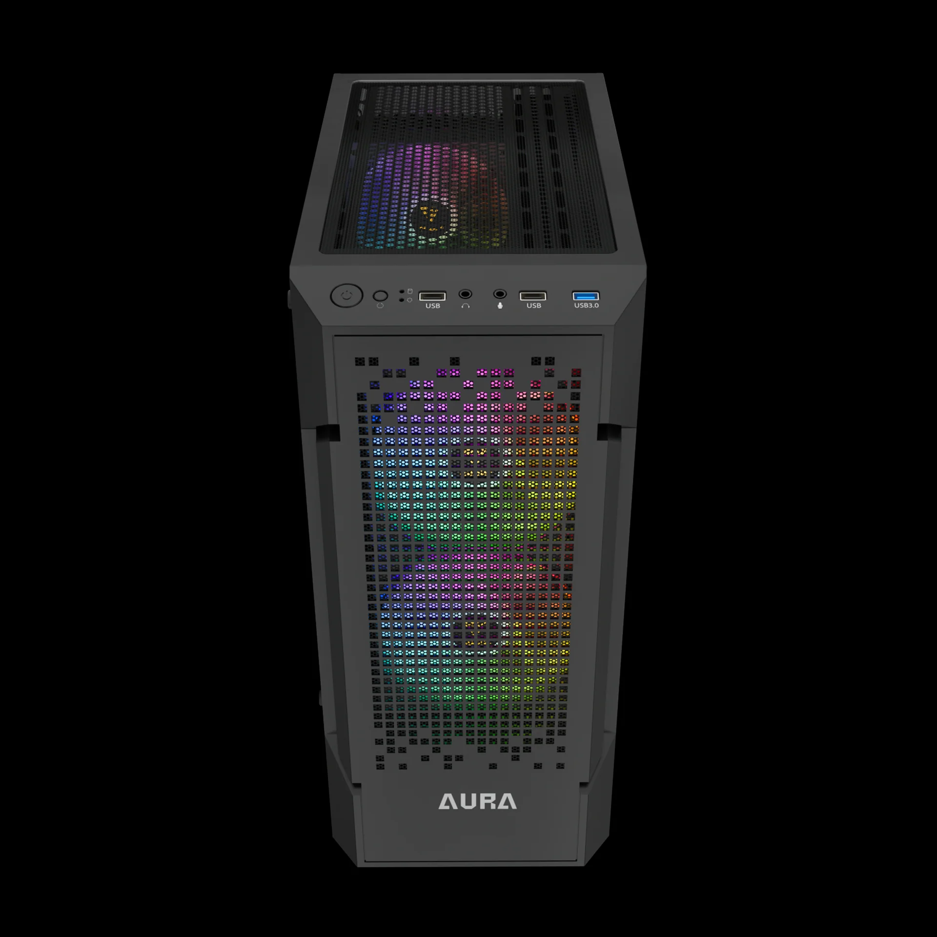 GAMDIAS AURA GC7 ARGB Mid Tower Gaming Case - Black - Image 4
