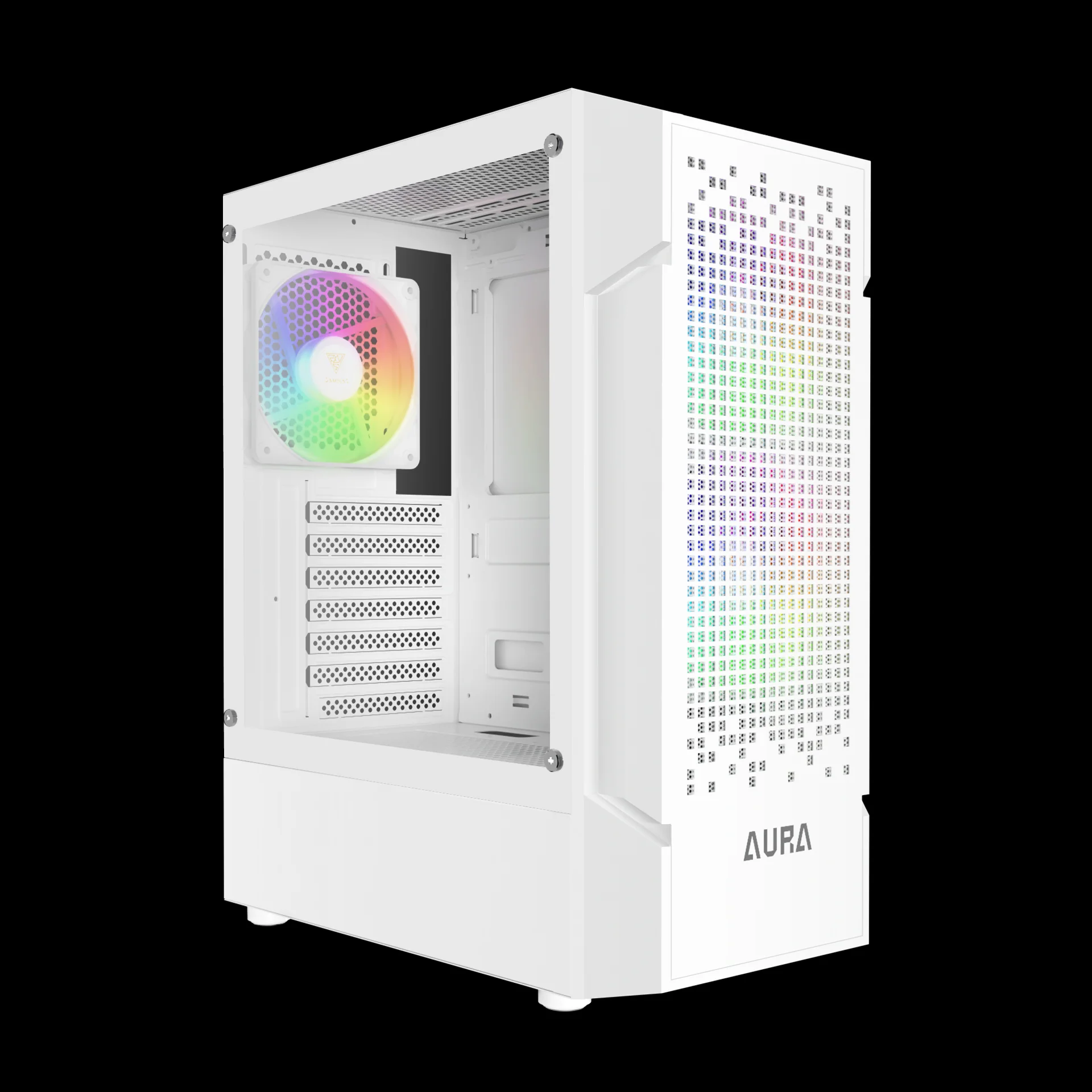 GAMDIAS AURA GC7 ARGB Mid Tower Gaming Case - White - Image 6