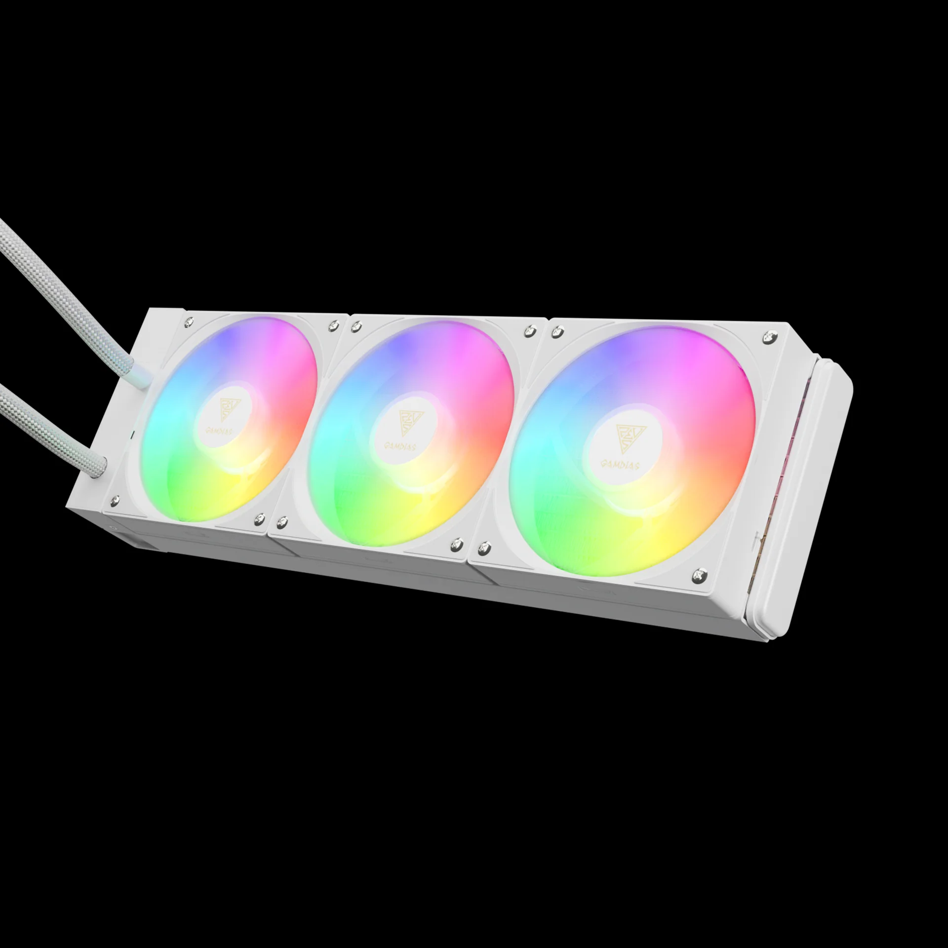 GAMDIAS CHIONE E4-360 AIO Digital Display Infinity Mirror Liquid Cooler - White - Image 3