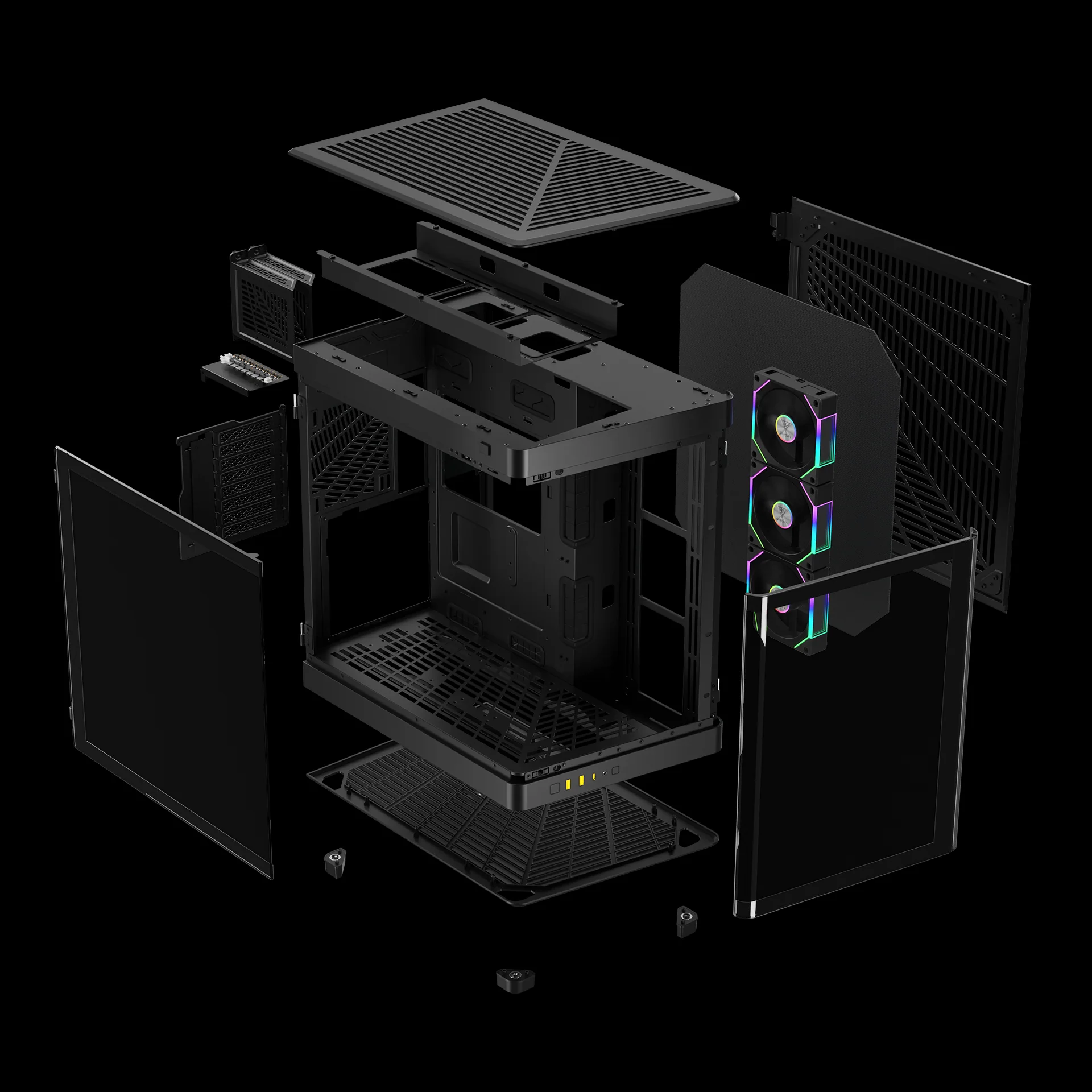 GAMDIAS NESO P1 PRO ARGB Full ARGB Gaming Case - Black - Image 2
