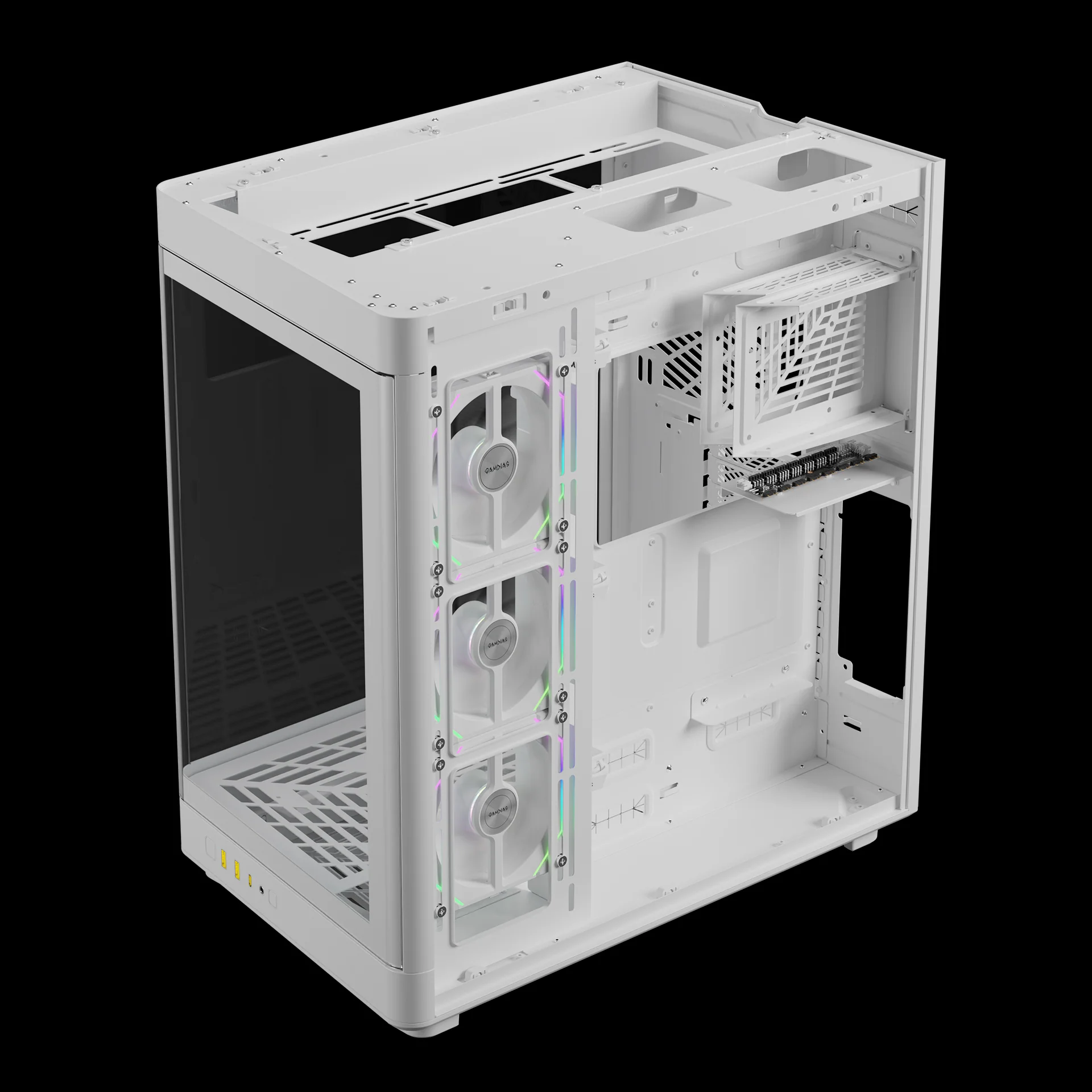 GAMDIAS NESO P1 PRO ARGB Full ARGB Gaming Case - White - Image 4