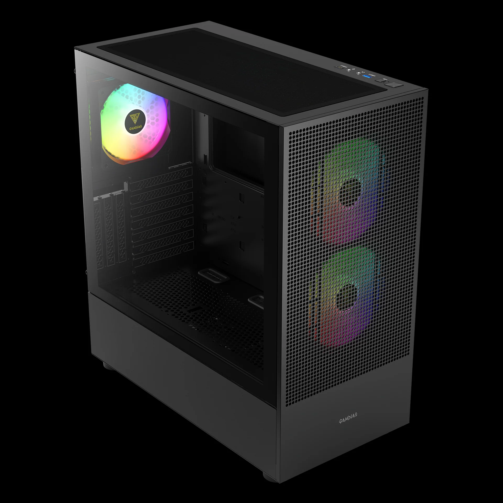 GAMDIAS TALOS M3 Mesh ARGB Mid Tower Gaming ARGB - Black - Image 5