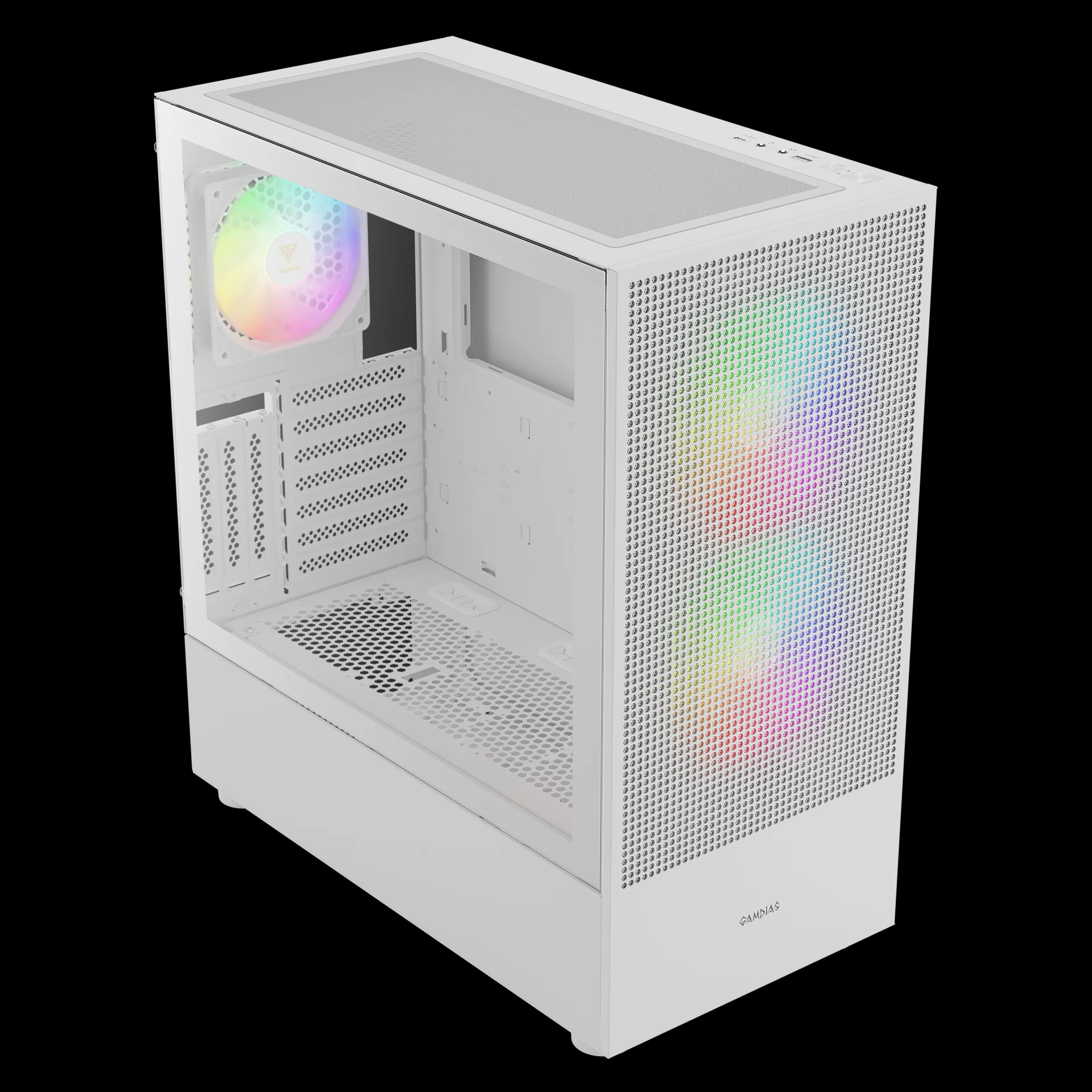 GAMDIAS TALOS M3 Mesh ARGB Mid Tower Gaming ARGB - White - Image 6