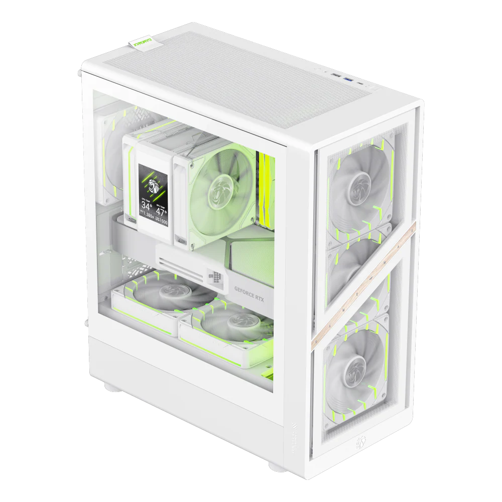 GAMEMAX AERIS 330 GW (WHITE) MATX GAMING CASE - Image 2
