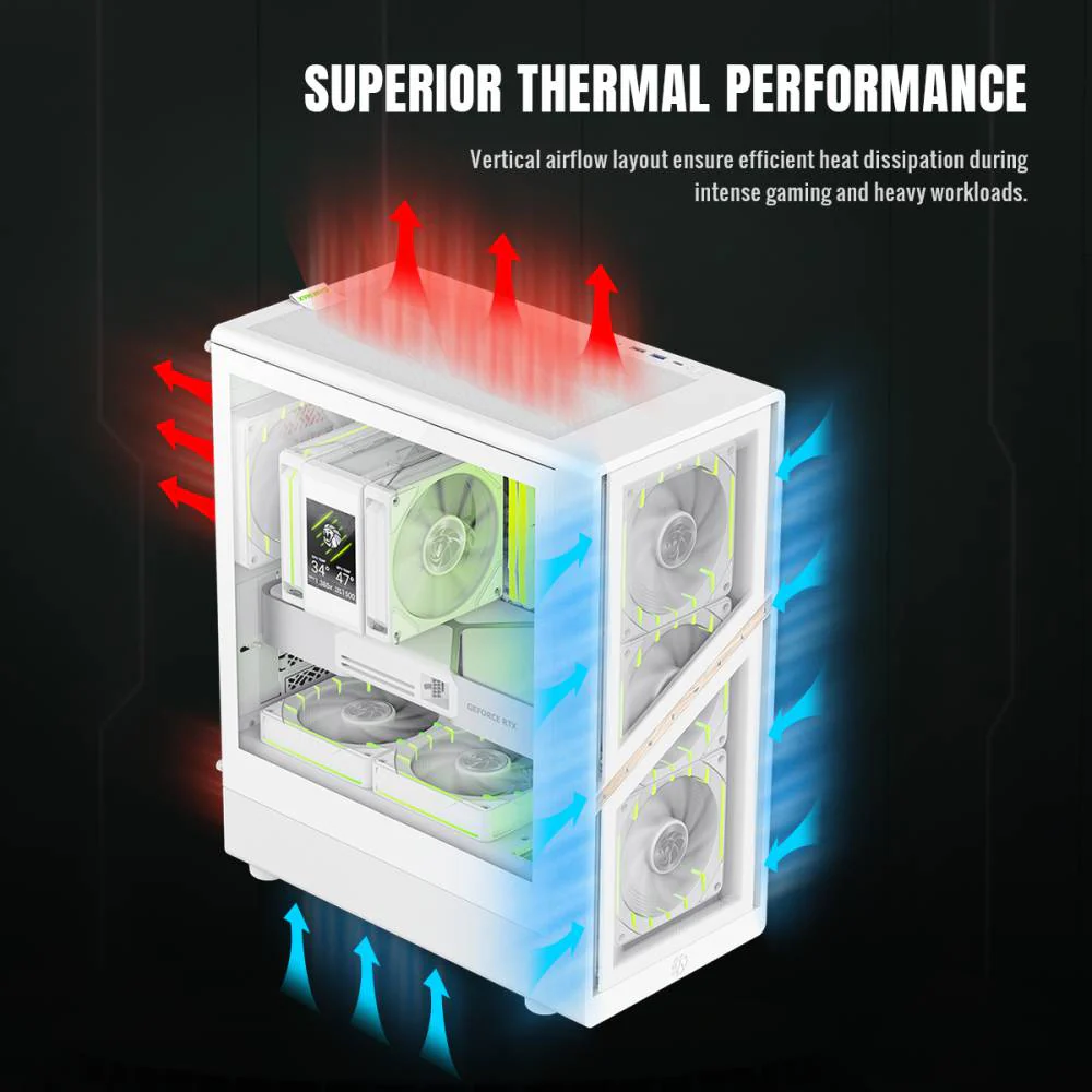 GAMEMAX AERIS 330 GW (WHITE) MATX GAMING CASE - Image 6