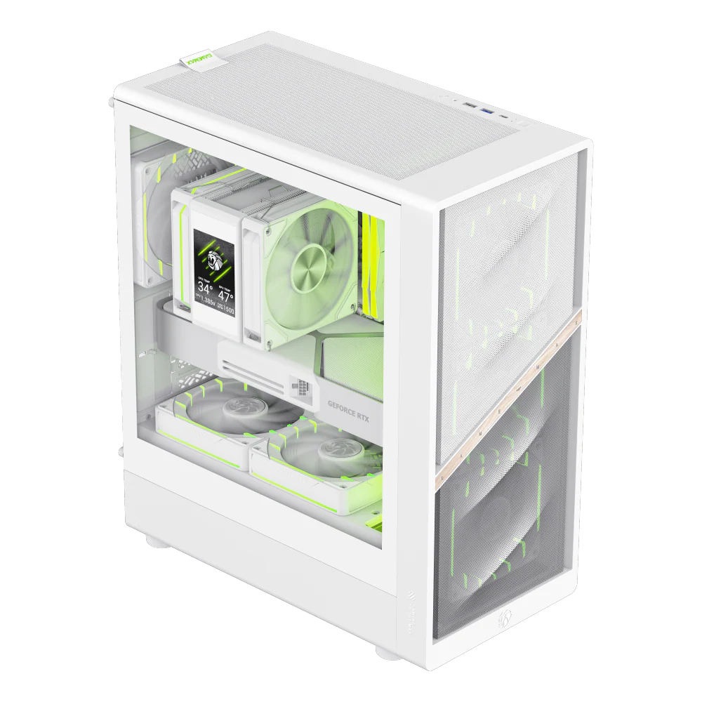 GAMEMAX AERIS 330 MW (WHITE) MATX GAMING CASE - Image 2