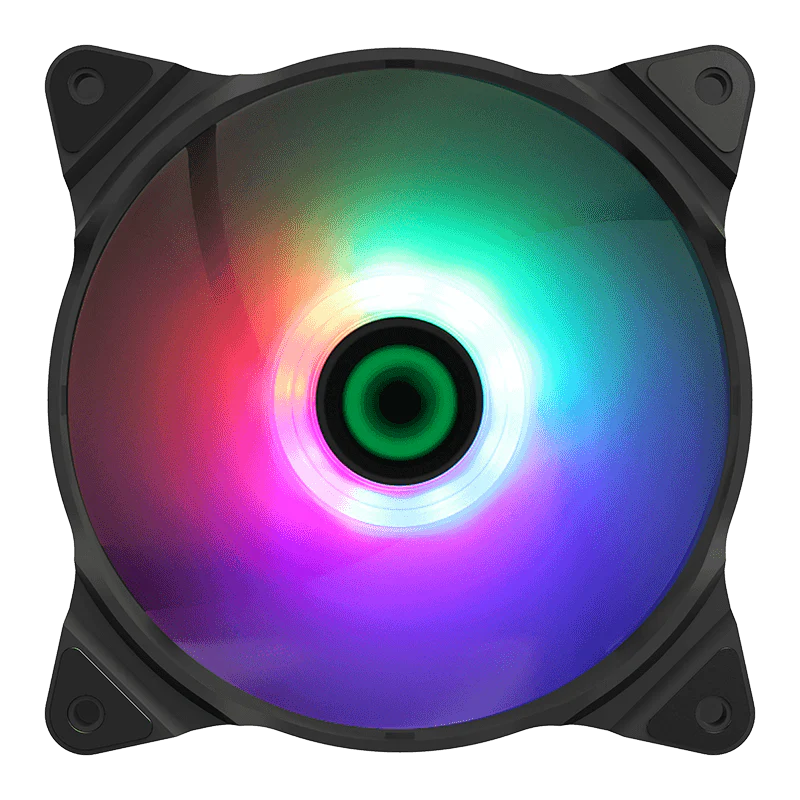 Gamemax FN-12RAINBOW-C2 ARGB 120mm 1100RPM Case Fan - Black - Image 2