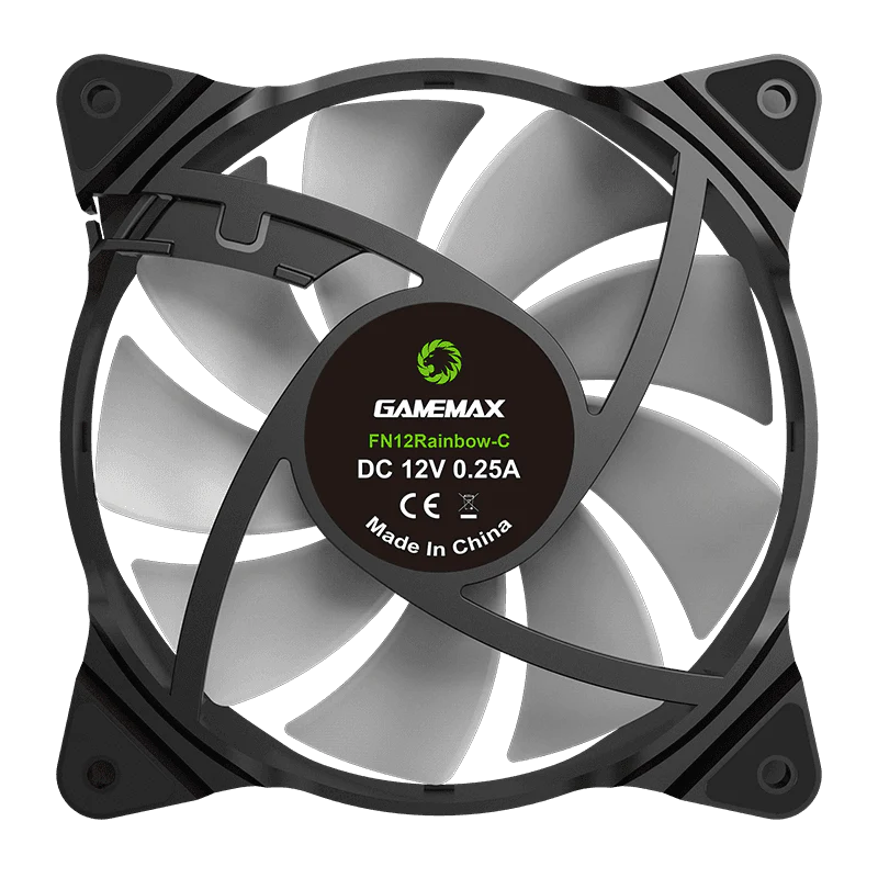 Gamemax FN-12RAINBOW-C2 ARGB 120mm 1100RPM Case Fan - Black - Image 5