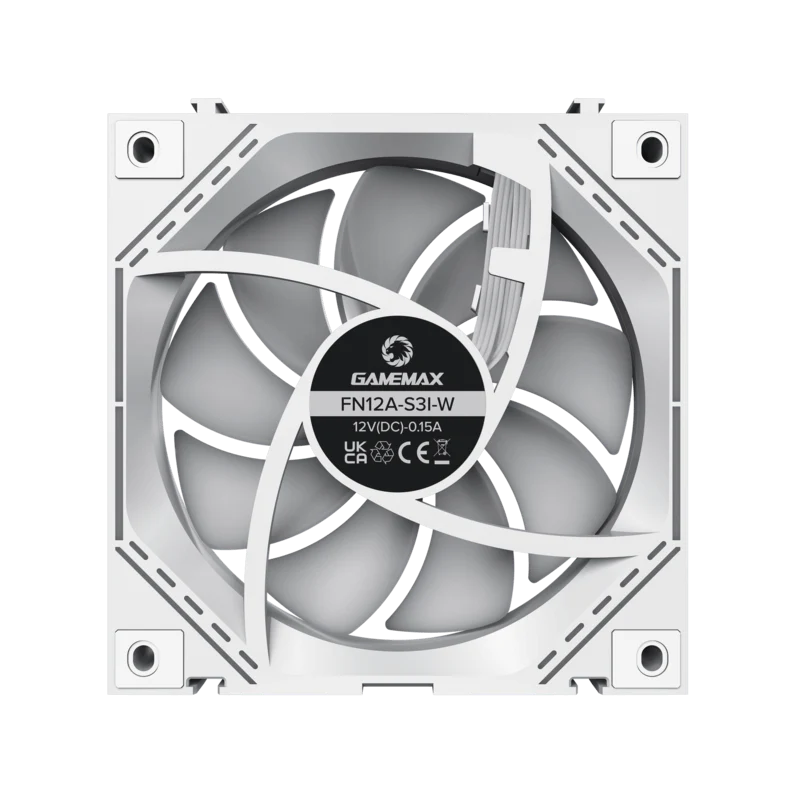 GameMax FN12A-S3I-W, 120mm White frame ARGB Fan x3 120mm Cooling Fan - Image 5