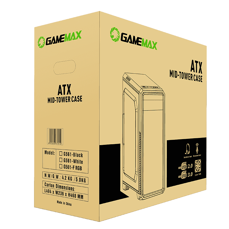 GAMEMAX G561-F RGB ECO ATX GAMING CASE - Image 6