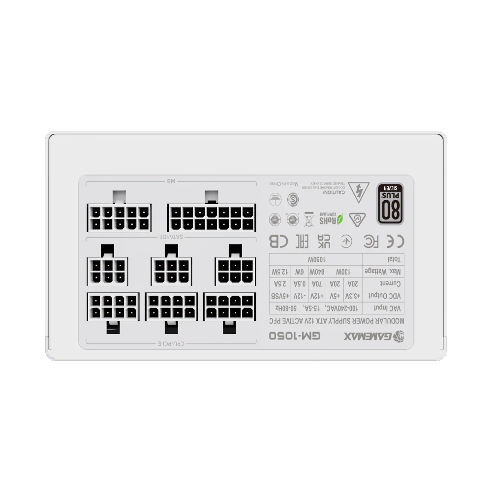 GAMEMAX GM-1050 WHITE POWER SUPPLY - Image 4