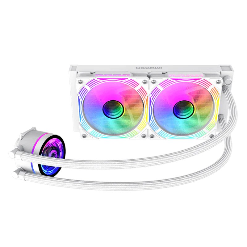 GameMax IceChill 240V White, Liquid CPU Cooler 240mm Addressable RGB - Image 3