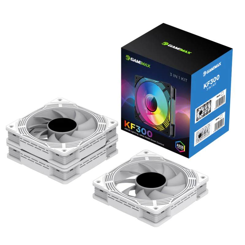 GameMax KF300 120mm Fan 3in1 Kit - White - Image 3